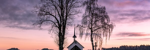 Kanton Lucerna, Dwa, Drzewa, Szwajcaria, Heuberg Kapelle, Kaplica