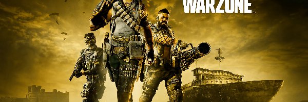 Broń, Kobieta, Mężczyźni, Statek, Call of Duty Warzone, Gra