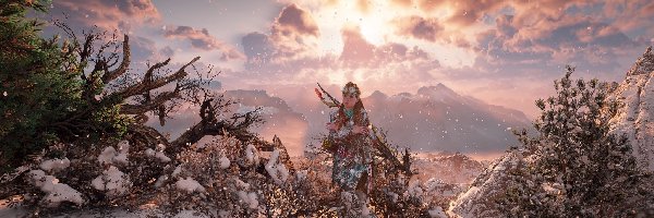 Gra, Dziewczyna, Horizon Zero Dawn, Góry, Aloy