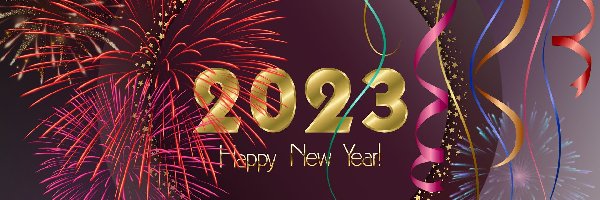 Fajerwerki, Sylwester, Szczęśliwego Nowego Roku, 2D, Nowy Rok, 2023