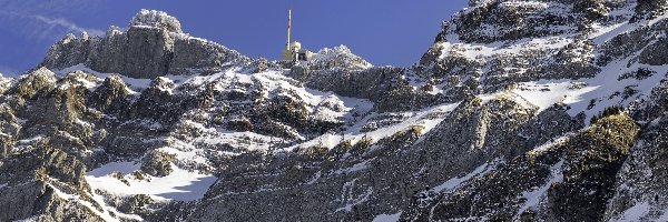 Wieża radiowo-telewizyjna, Szczyt, Santis, Szwajcaria, Alpy Zachodnie, Góry