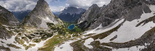 Skaliste, Jezioro, Góry, Zima, Śnieg