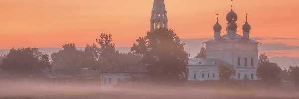 Rosja, Dzwonnica, Mgła, Cerkiew, Dom, Obwód jarosławski, Osenevo