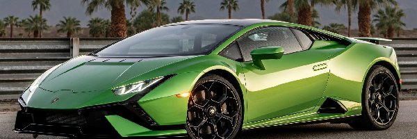 Lamborghini Huracan Tecnica, Przód, Bok, Zielone