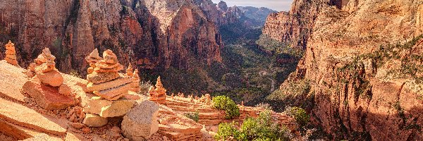 Stany Zjednoczone, Zion Canyon, Skały, Kanion, Góry, Utah, Park Narodowy Zion