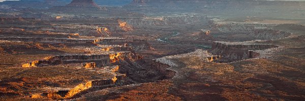 Stany Zjednoczone, Skały, Rzeka, Kanion, Park Narodowy Canyonlands, Utah Utah, Overlook