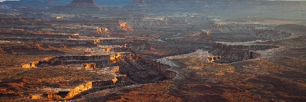 Stany Zjednoczone, Skały, Rzeka, Kanion, Park Narodowy Canyonlands, Utah Utah, Overlook