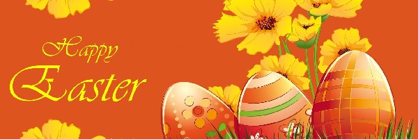 Wielkanoc, Pisanki, Kolorowe, Grafika 2D, Kwiaty