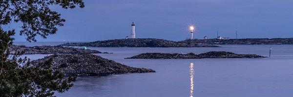 Latarnia morska, Skały, Norwegia, Hrabstwo Agder, Domy, Store Torungen Lighthouse, Wyspa Store Torungen, Morze