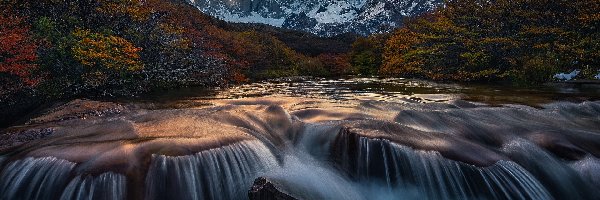 Rzeka, Fitz Roy, Góry, Patagonia, Argentyna, Jesień, Roślinność, Szczyt, Kolorowa