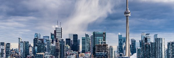 Wieżowce, CN Tower, Wieża, Kanada, Toronto