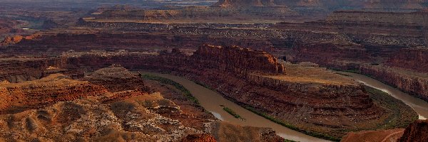 Stan Utah, Skały, Park stanowy Dead Horse Point, Stany Zjednoczone, Zakole, Rzeka Kolorado