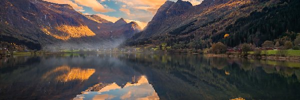 Norwegia, Jezioro, Stryn, Góry, Oldevatnet Lake