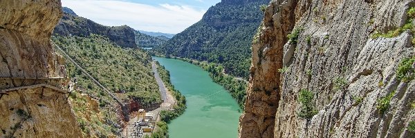 Skały, Szlak, Hiszpania, Malaga, Wąwóz Gaitanes, Park Narodowy Desfiladero de los Gaitanes, Rzeka Guadalhorce, Caminito del Rey