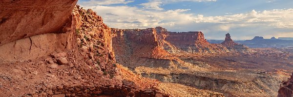 Skały, Park Narodowy Canyonlands, Krąg kamienny, Stan Utah, Stany Zjednoczone, Kanion, False Kiva