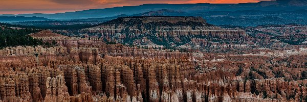 Góry, Park Narodowy Bryce Canyon, Skały, Stany Zjednoczone, Utah