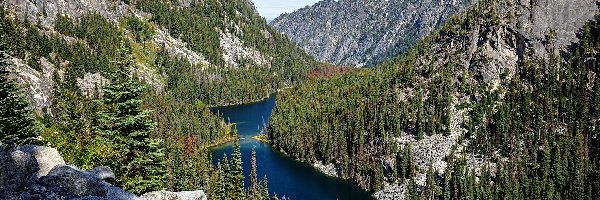 Stan Waszyngton, Nada Lake, Drzewa, Stany Zjednoczone, Jezioro, Góry Kaskadowe