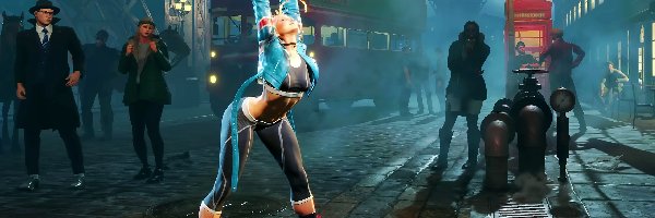 Gimnastyka, Kobieta, Postać, Street Fighter VI, Gra, Autobus, Przystanek, Cammy White, Ulica