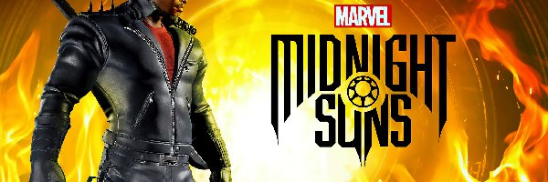 Plakat, Postać, Wojownik, Marvels Midnight Suns, Gra, Ogień, Mężczyzna