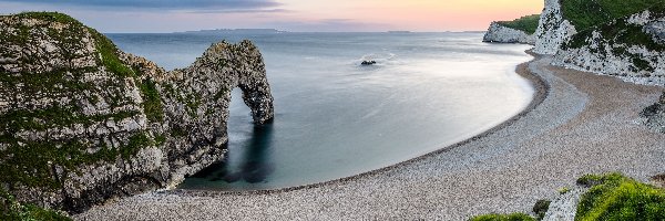 Plaża, Wybrzeże Jurajskie, Dorset, Hrabstwo, Anglia, Durdle Door, Łuk, Morze, Skały