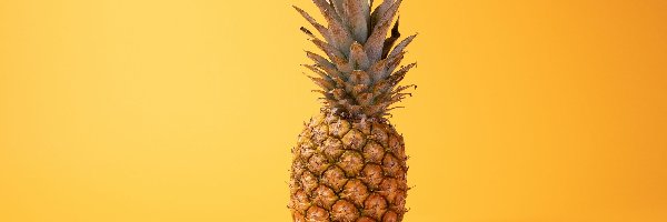 Żółte tło, Owoc, Ananas