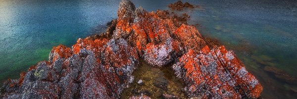 Chmury, Rocky Cape, Morze, Tasmania, Australia, Kolorowe, Skały