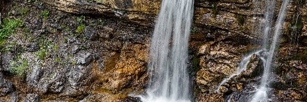 Skała, Kuhaway Waterfall, Wodospad, Niemcy, Bawaria