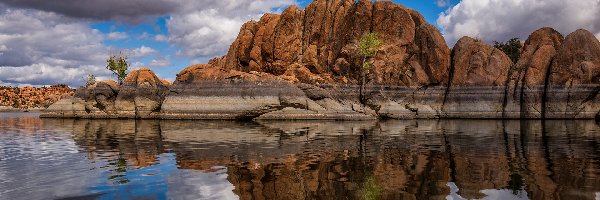 Stany Zjednoczone, Jezioro, Watson Lake, Granite Dells, Skały, Arizona, Prescott