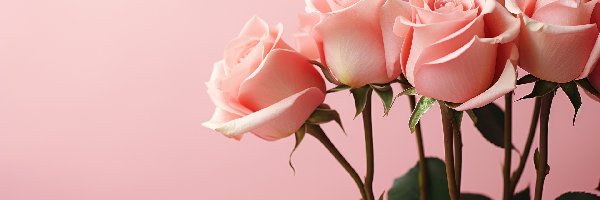 Różowe, Różowe tło, Róże, Kwiaty