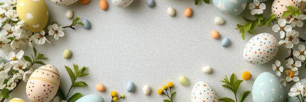Wielkanoc, Kwitnące, Pisanki, Grafika, Gałązki
