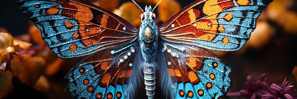 Kolorowy, Zbliżenie, Motyl, Grafika, Owad