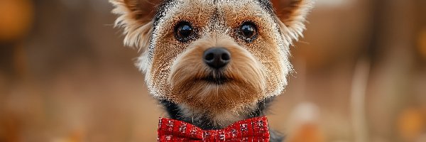 Pies, Muszka, Czerwona, Yorkshire terrier