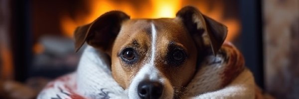 Pies, Koc, Mordka, Jack Russell terrier, Kominek