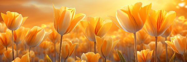 Grafika, Żółte, Tulipany