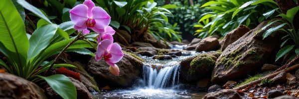 Storczyk, Grafika AI, Strumień, Orchidea