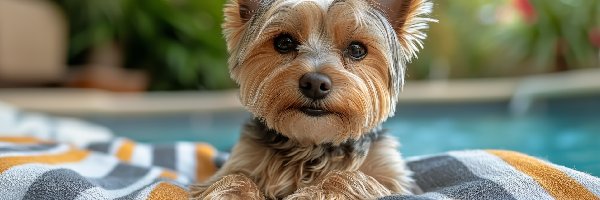 Yorkshire terrier, AI, Ręcznik, Pies