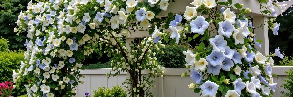 Pergola, Grafika AI, Płot, Kwiaty