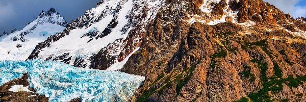 Góry, Glaciar Piedras Blancas, Argentyna, Patagonia, Park Narodowy Los Glaciares, Śnieg, Niebo, Lodowiec