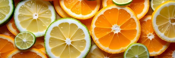 Pomarańcza, Limonka, Cytryna, Plasterki