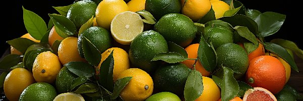 Cytryny, Zielone, Limonki, AI, Listki