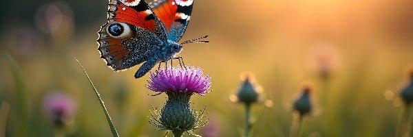 Kwiat, Grafika AI, Ostrożeń, Motyl