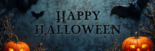 Halloween, Tablica, Dynie, Grafika AI, Napis