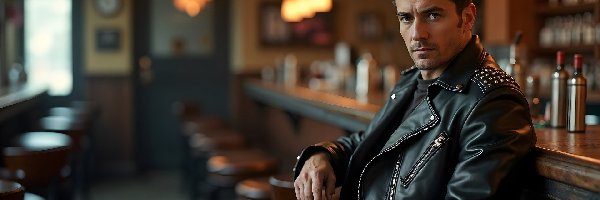 Skórzana, Bar, Kurtka, Mężczyzna