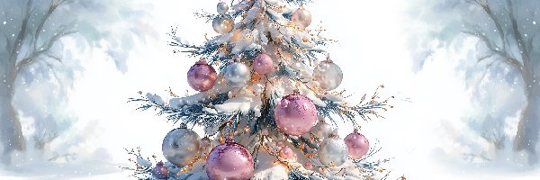 Choinka, Grafika AI, Bombki, Boże Narodzenie