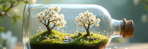 Dekoracja, Drzewa, Butelka