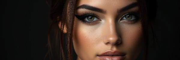 Twarz, Grafika AI, Spojrzenie, Dziewczyna