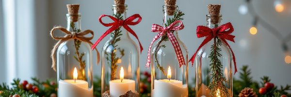 Kokardy, Butelki, Świece