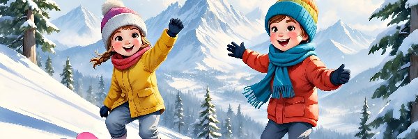 Zima, Góry, Dzieci