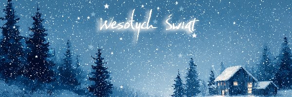 Boże Narodzenie, Domek, Życzenia, Grafika AI, Choinki, Zima