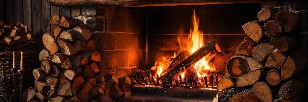 Drewno, Ogień, Kominek